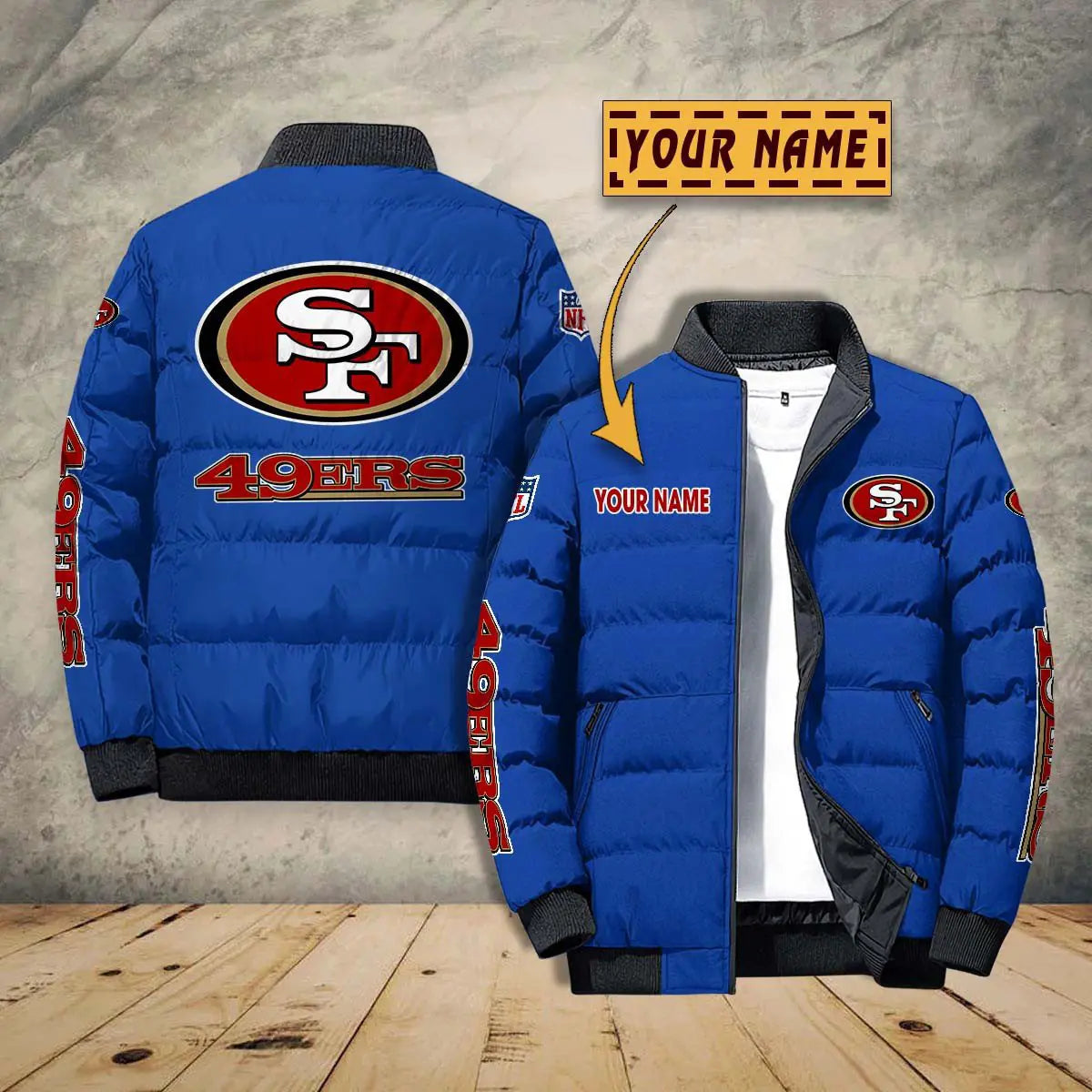 San Francisco 49ers New Personalized Winter Puffer Jacket AZBTPFKJ000030