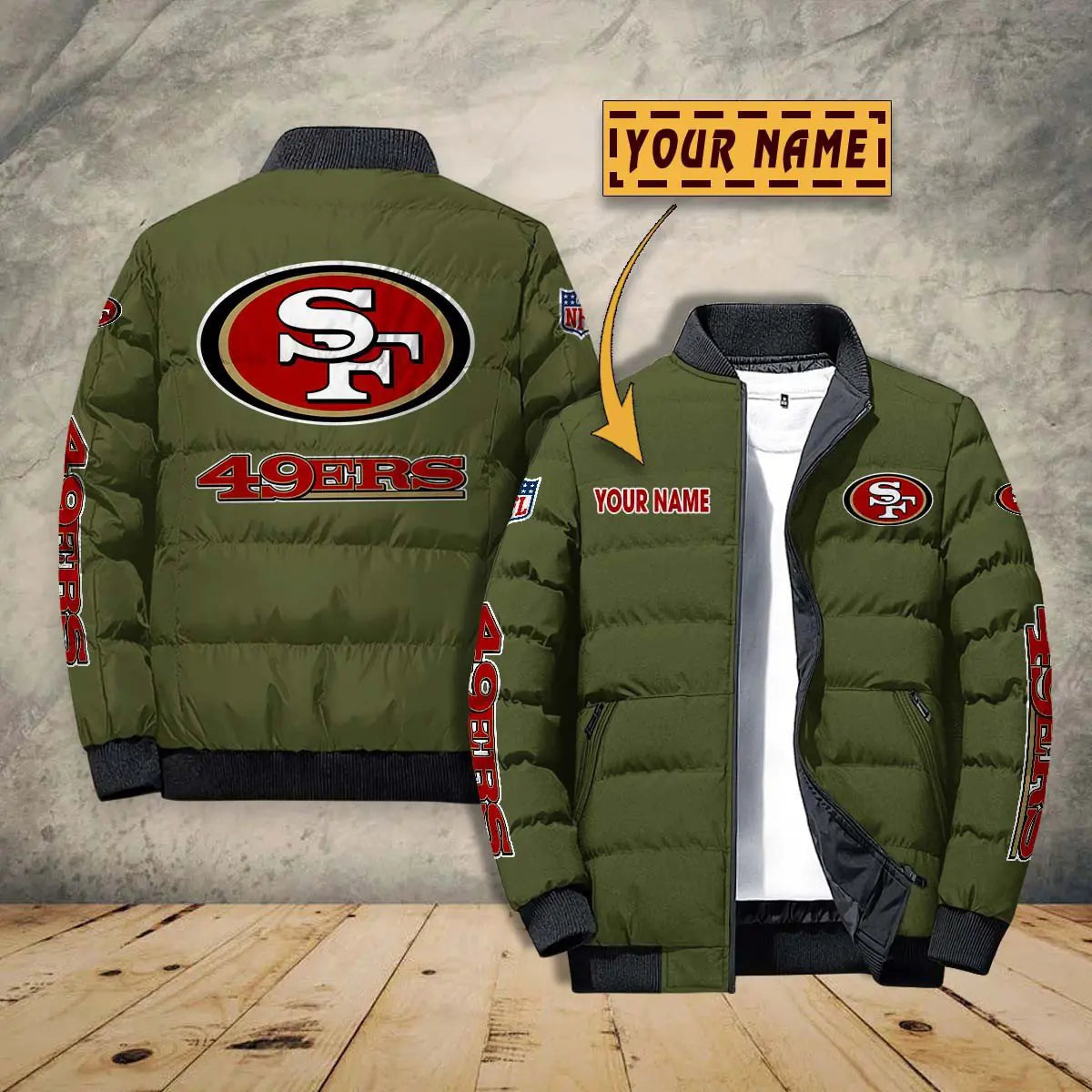 San Francisco 49ers New Personalized Winter Puffer Jacket AZBTPFKJ000030