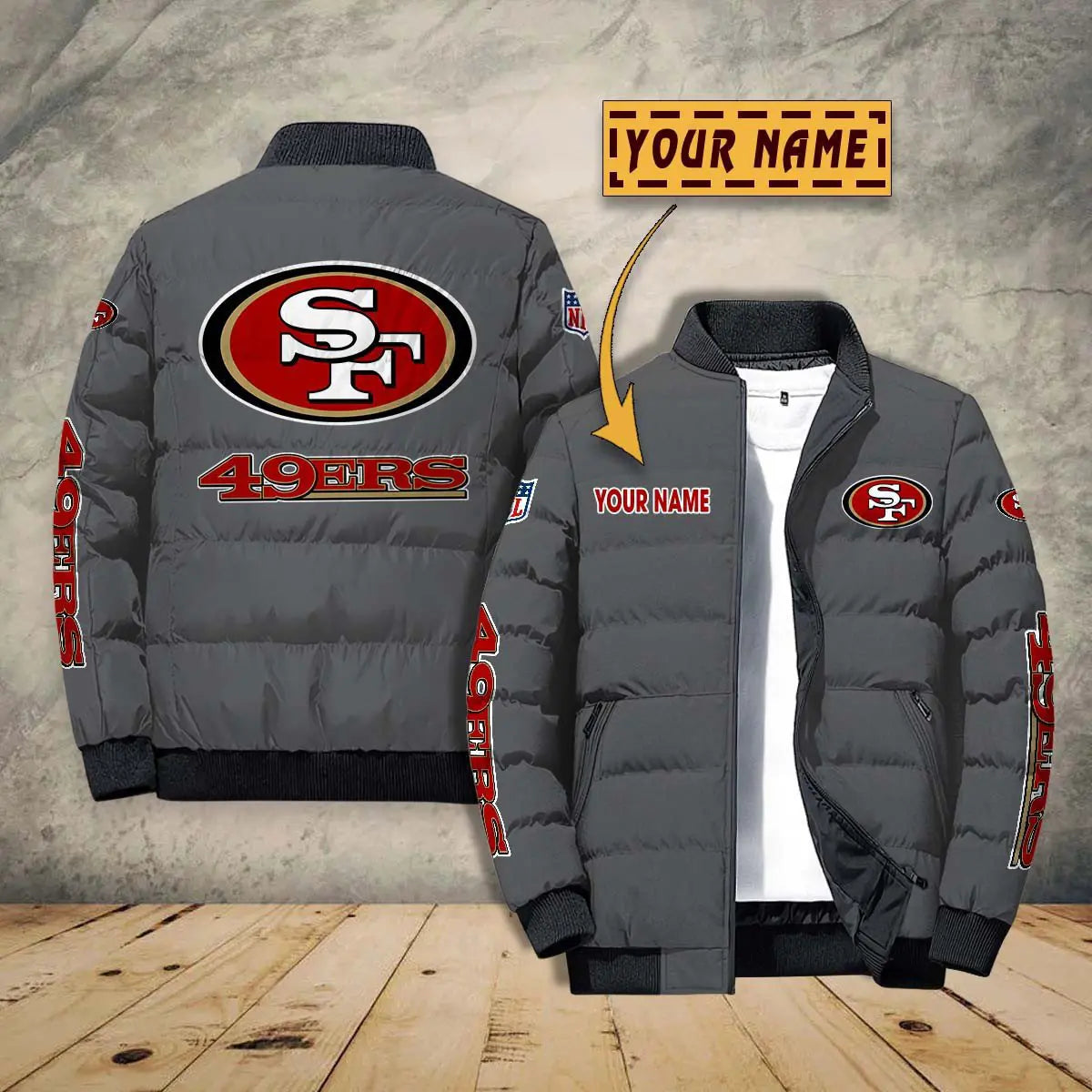 San Francisco 49ers New Personalized Winter Puffer Jacket AZBTPFKJ000030