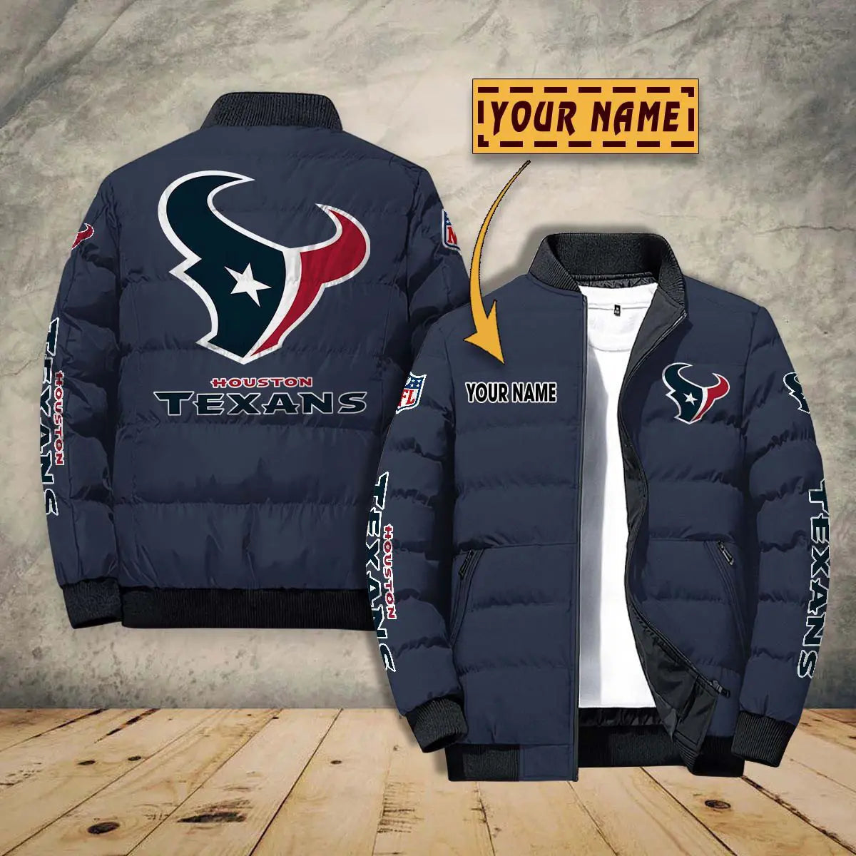 Houston Texans New Personalized Winter Puffer Jacket AZBTPFKJ000031