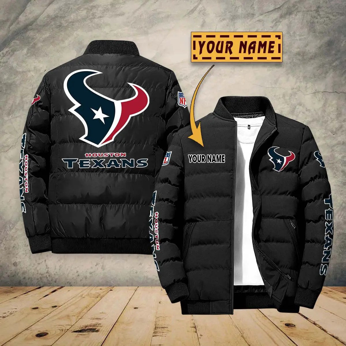 Houston Texans New Personalized Winter Puffer Jacket AZBTPFKJ000031