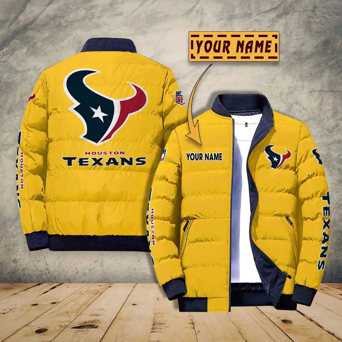 Houston Texans New Personalized Winter Puffer Jacket AZBTPFKJ000031