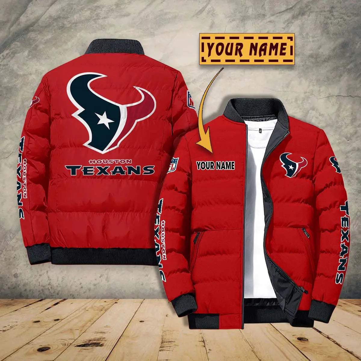 Houston Texans New Personalized Winter Puffer Jacket AZBTPFKJ000031