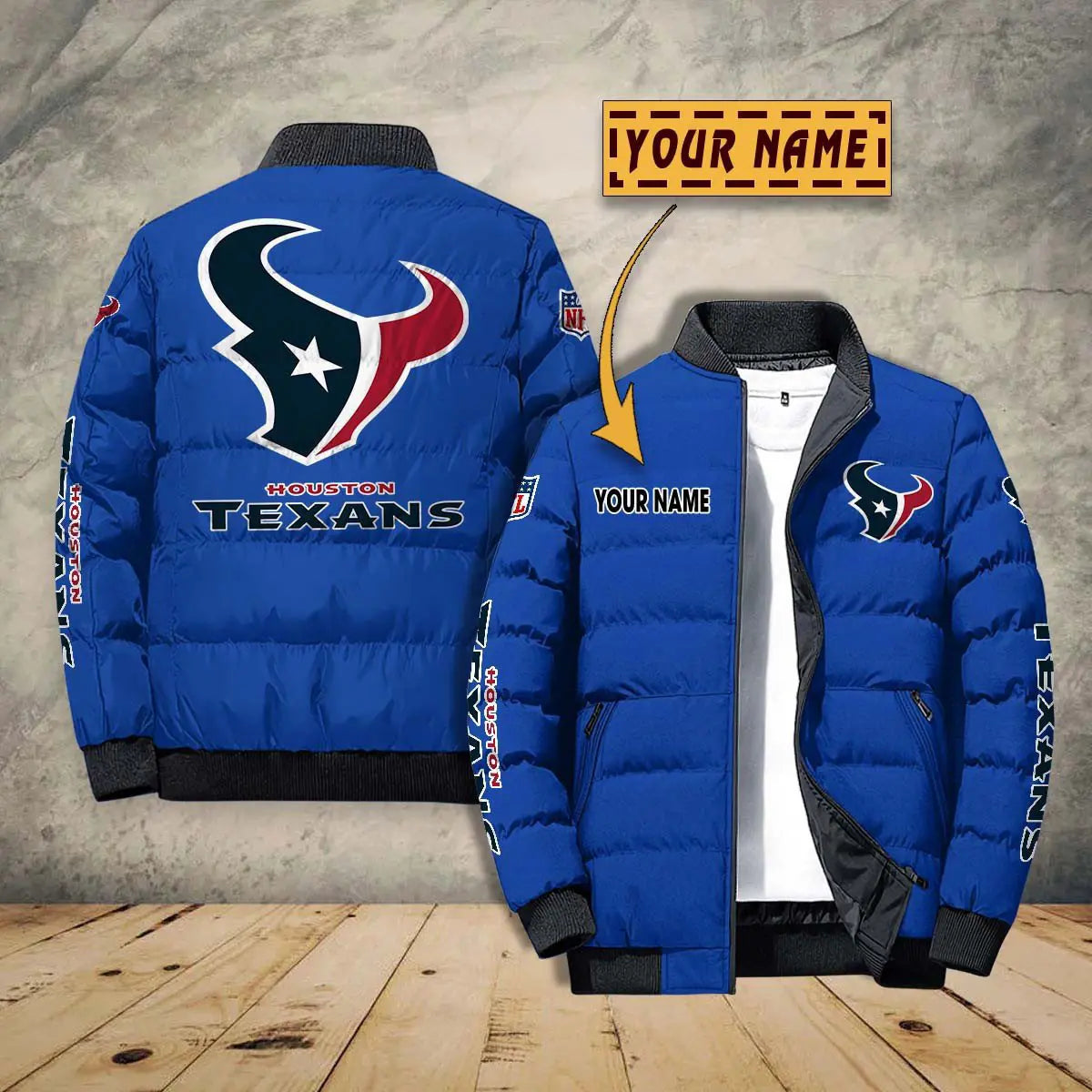 Houston Texans New Personalized Winter Puffer Jacket AZBTPFKJ000031