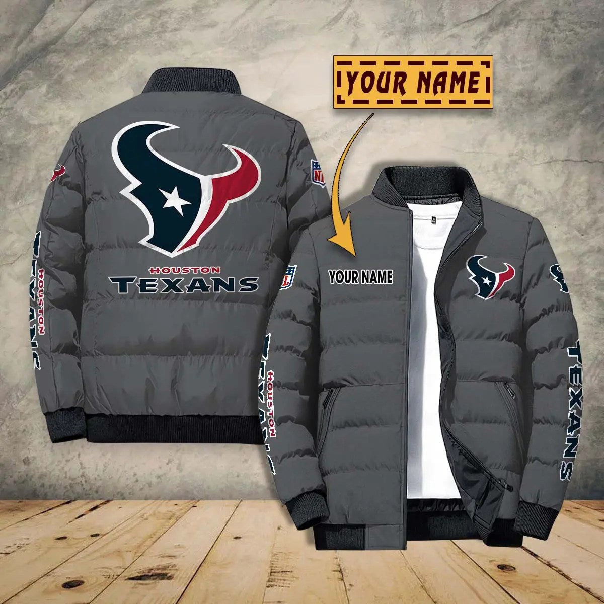 Houston Texans New Personalized Winter Puffer Jacket AZBTPFKJ000031