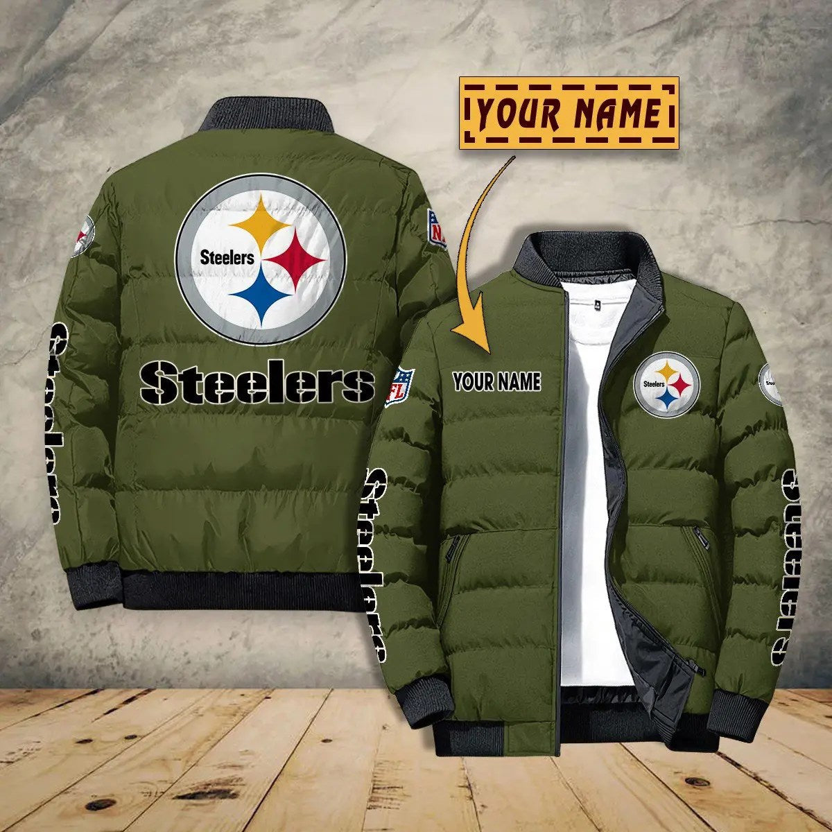Pittsburgh Steelers New Personalized Winter Puffer Jacket AZBTPFKJ000032