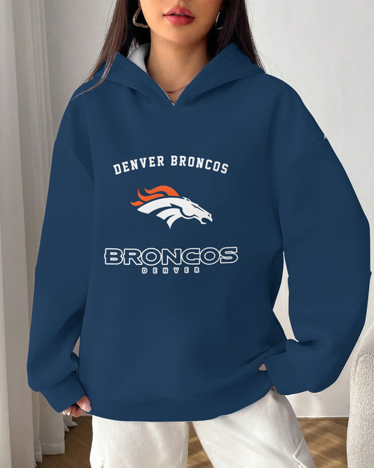 Denver Broncos Printed Hooded Pocket Pullover Hoodie AZBTPH000086
