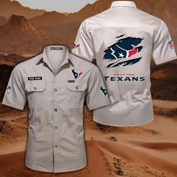 Houston Texans Men’s Short Sleeve Cargo Shirts New 2025 AZBT2DCGS000013