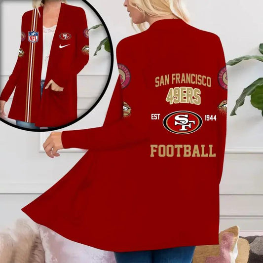 San Francisco 49ers Women Patch Pocket Cardigan BT166