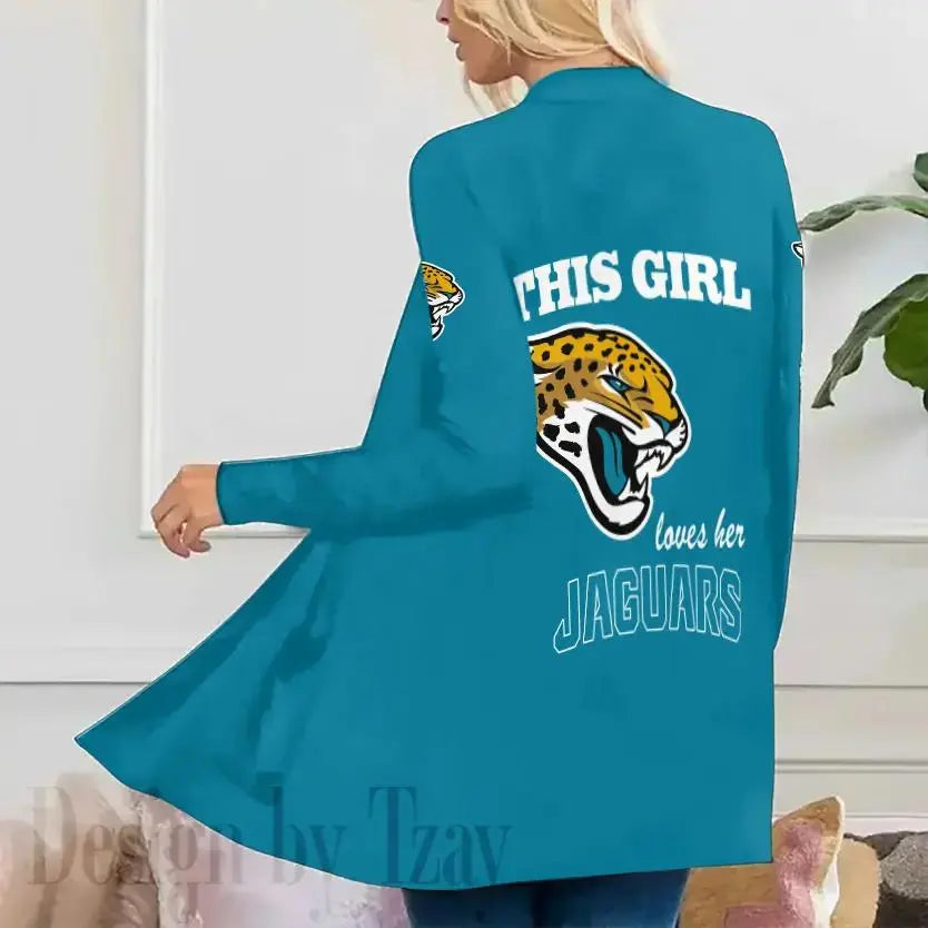 Jacksonville Jaguars Women Patch Pocket Cardigan BT089