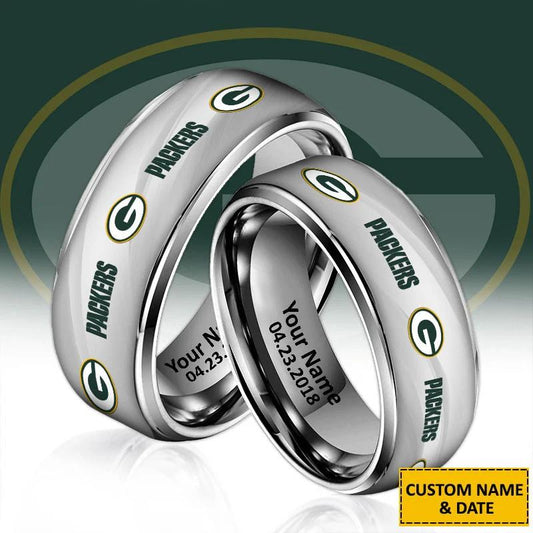 Green Bay Packers Special Stainless Ring Custom Name AZBTSR000045