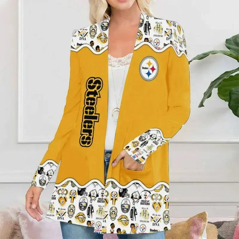 Pittsburgh Steelers Women Patch Pocket Cardigan BT156