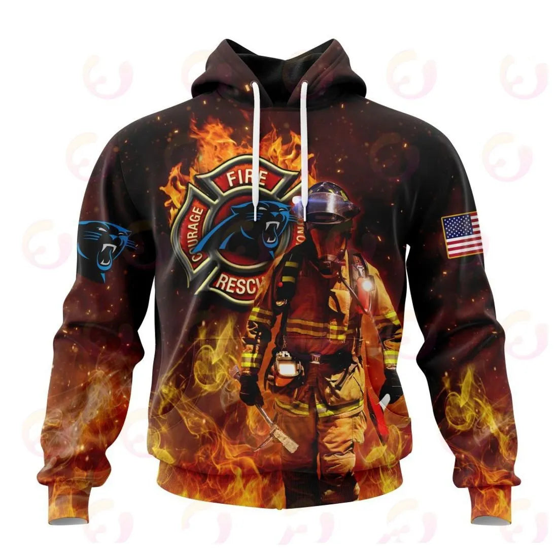 Carolina Panthers Honor Firefighters – First Responders All Over Printed T-shirt Sweatshirt Hoodie AZCHD828