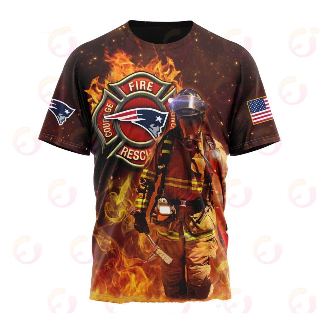 New England Patriots Honor Firefighters – First Responders All Over Printed T-shirt Sweatshirt Hoodie AZCHD845