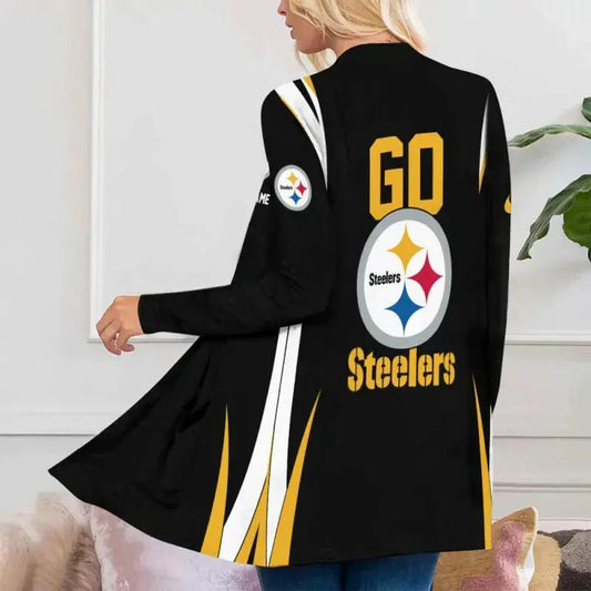 Pittsburgh Steelers Women Patch Pocket Cardigan BT160
