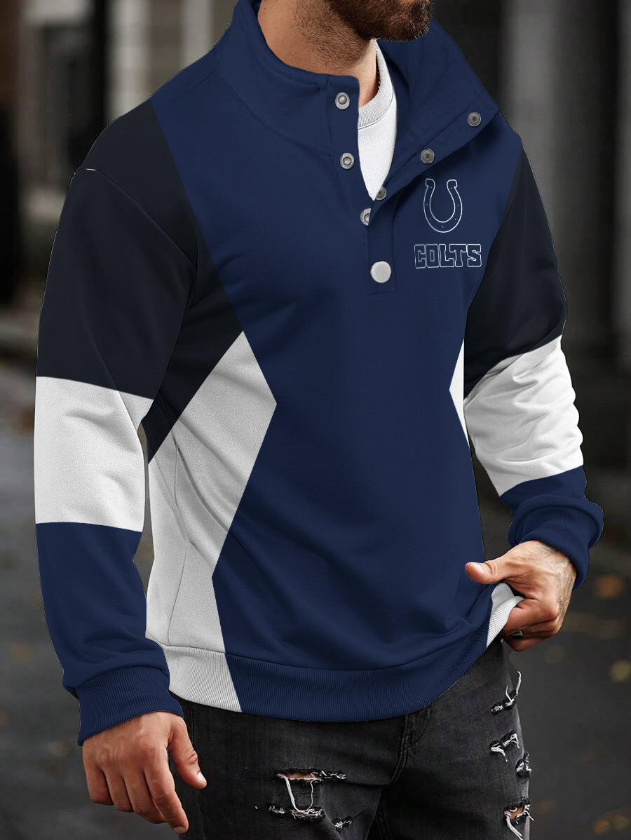 Indianapolis Colts Casual Colorful Stand Collar Sweatshirt AZBTSCSW000364