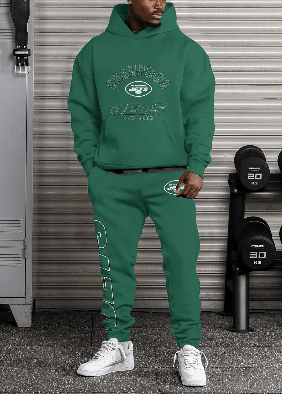 New York Jets Combo Pullover Hoodie And Sweatpants AZBTPHSP000462