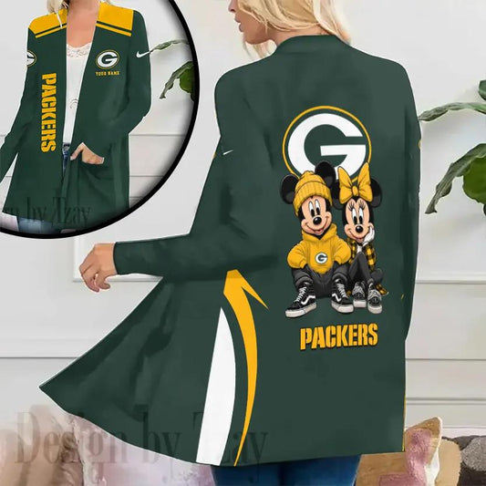 Green Bay Packers Women Patch Pocket Cardigan BT076