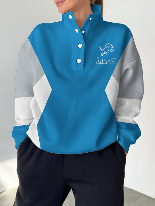 Detroit Lions Casual Colorful Stand Collar Sweatshirt AZBTSCSW000200