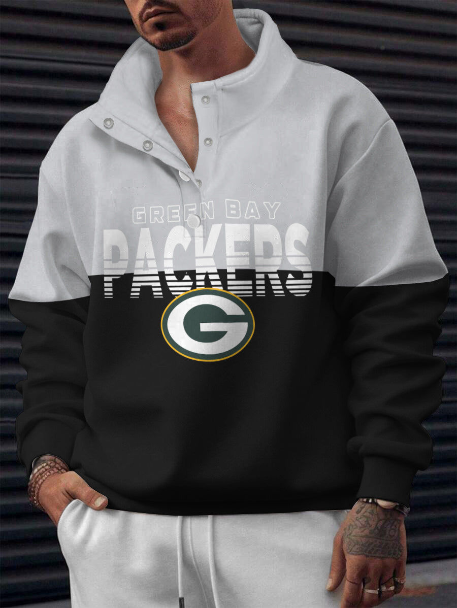 Green Bay Packers Casual Colorful Stand Collar Sweatshirt AZBTSCSW000617