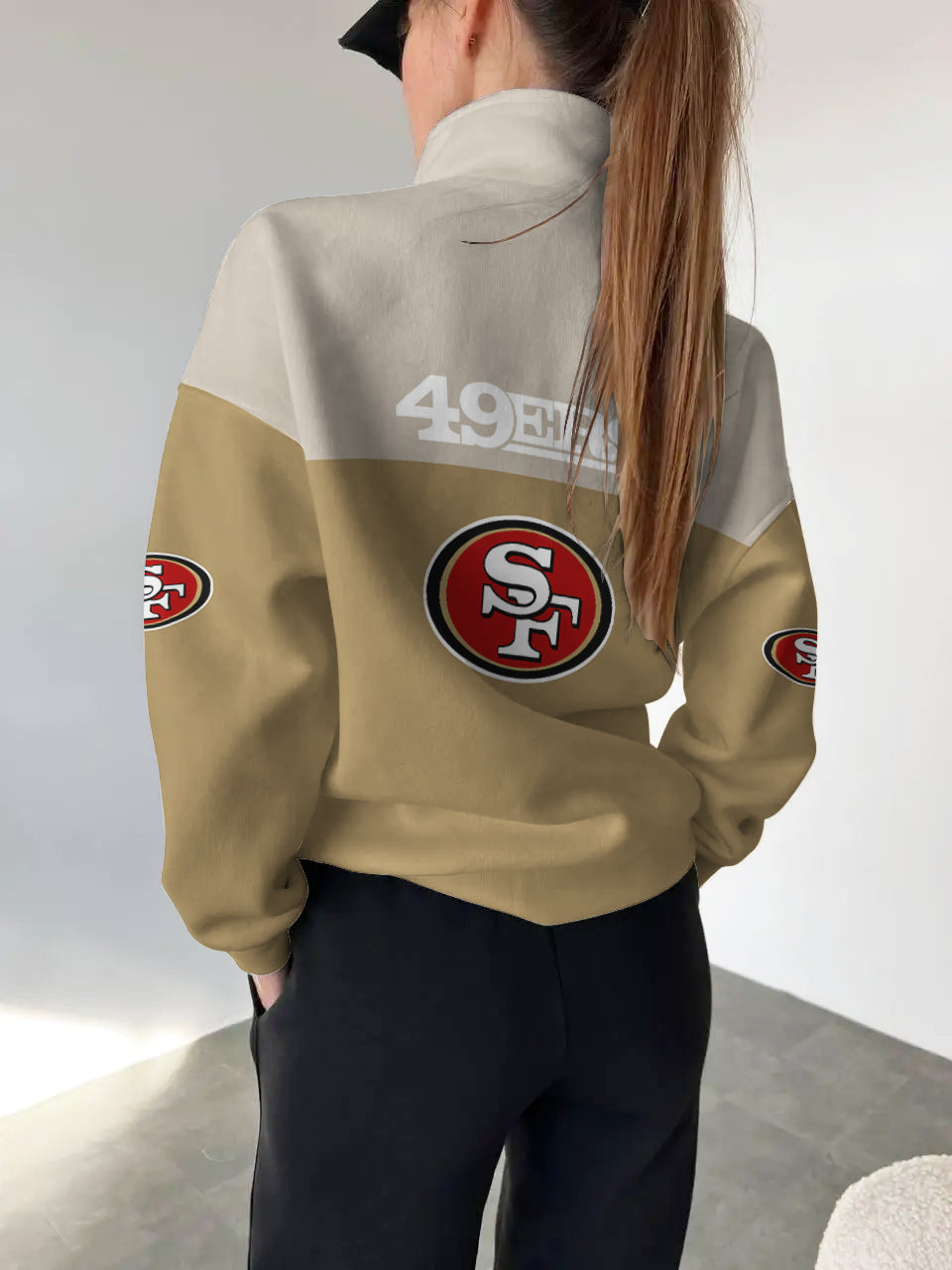 San Francisco 49ers Casual Colorful Stand Collar Sweatshirt AZBTSCSW000467