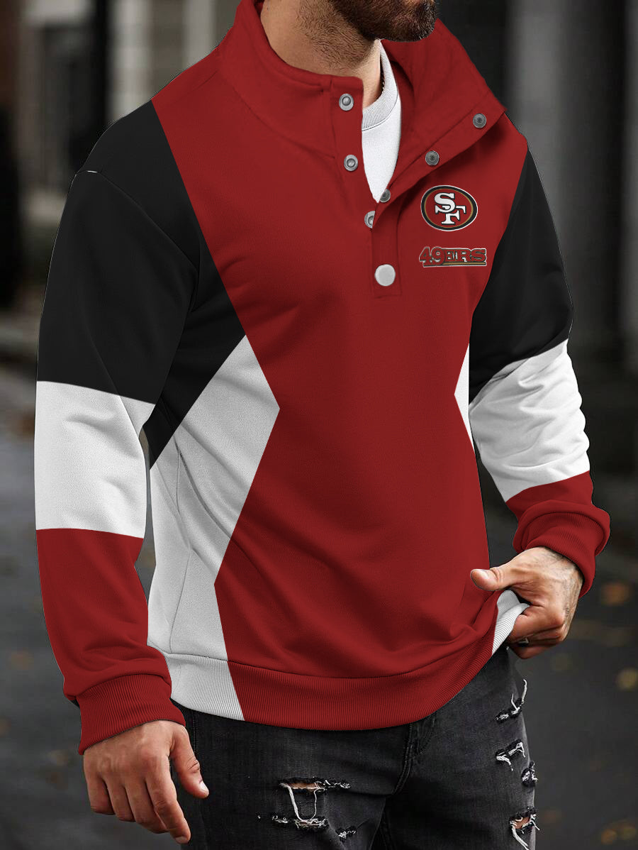 San Francisco 49ers Casual Colorful Stand Collar Sweatshirt AZBTSCSW000465