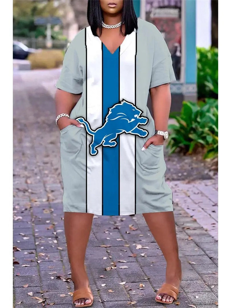 Detroit V-neck Casual Pocket Dress Limited Edition AZBTVCPD000252