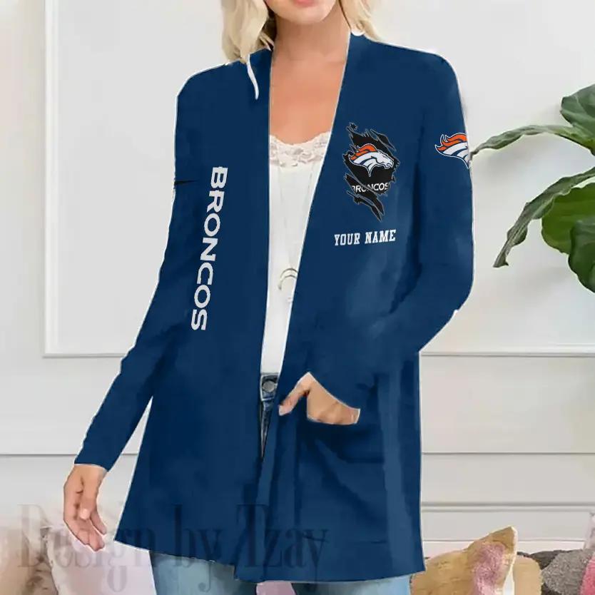 Denver Broncos Women Patch Pocket Cardigan BT061