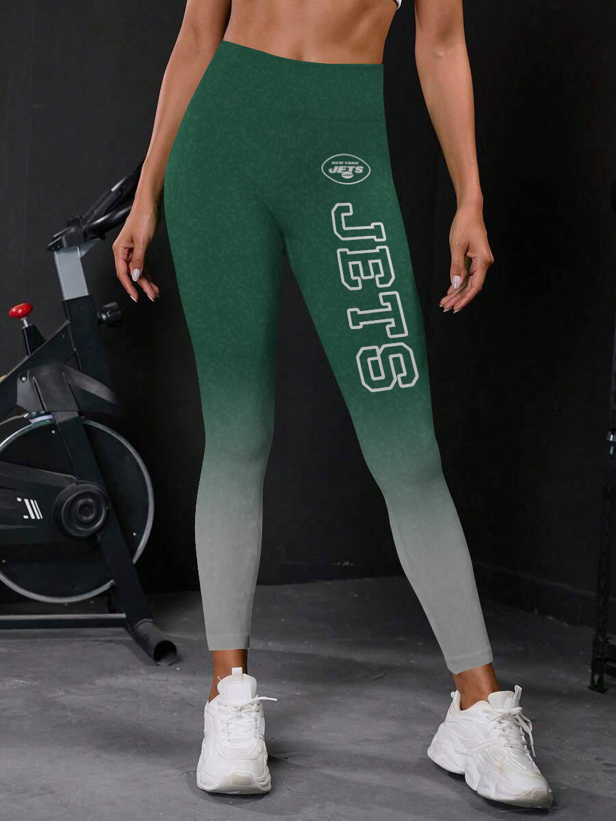 New York Jets High Waist Push Up Printed Leggings (2)