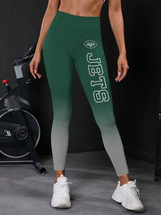 New York Jets High Waist Push Up Printed Leggings (2)