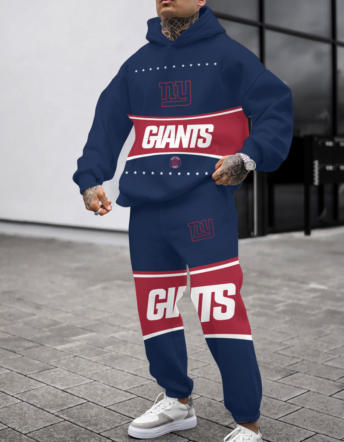 New York Giants Combo Pullover Hoodie And Sweatpants AZBTPHSP000368