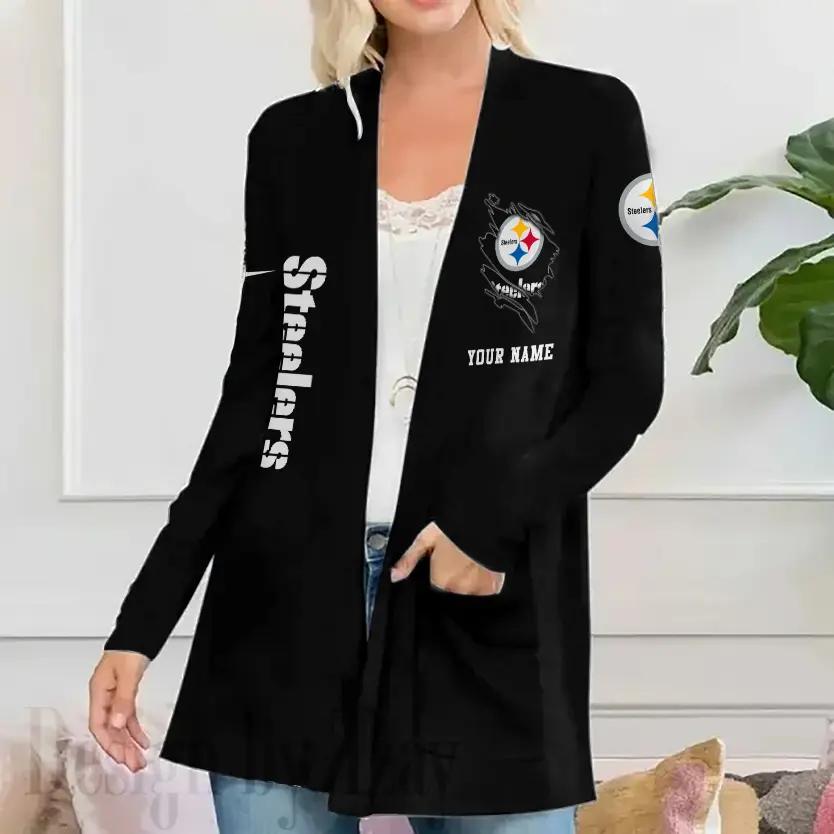 Pittsburgh Steelers Women Patch Pocket Cardigan BT162