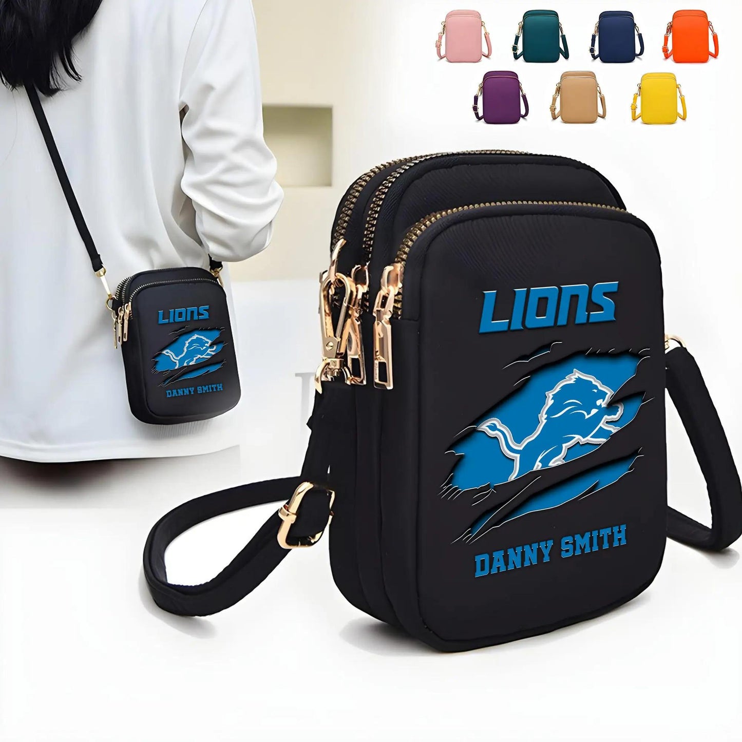 Detroit Lions Mini Crossbody Bag for Women New Trending 2025 AZBT2DMCB000036