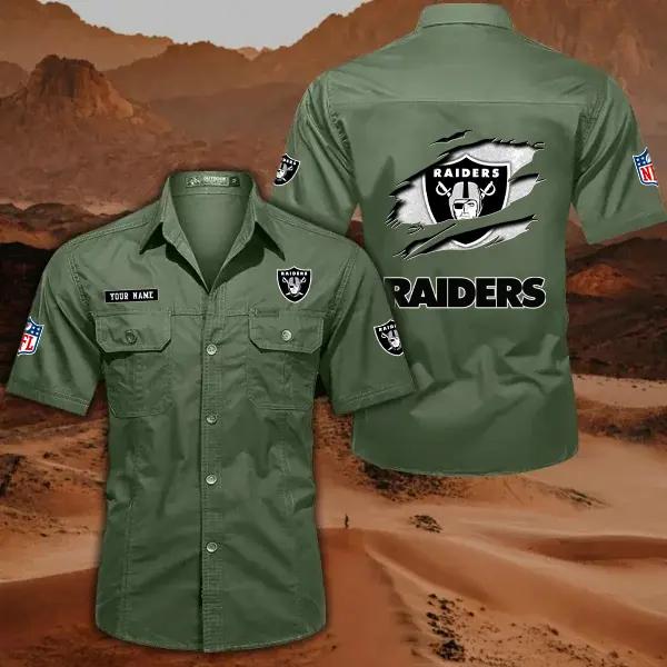 Las Vegas Raiders Men’s Short Sleeve Cargo Shirts New 2025 AZBT2DCGS000017