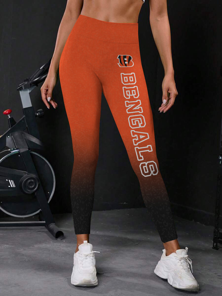 Cincinnati Bengals High Waist Push Up Printed Leggings (4)