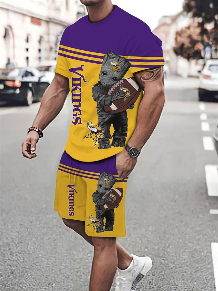 Minnesota Vikings T-shirt and Shorts AZTS572