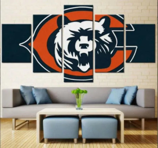 Chicago Bears 5 Piece Canvas Wall Art With Frame HA06