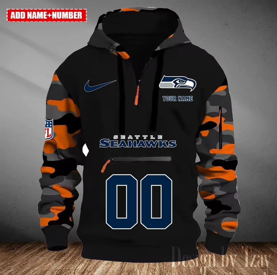 Seattle Seahawks Camouflage Hooded Sweatshirt HA29