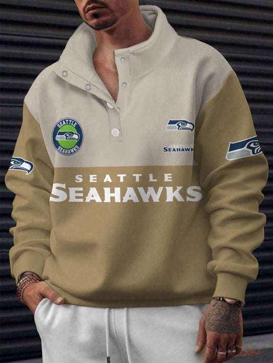 Seattle Seahawks Casual Colorful Stand Collar Sweatshirt AZBTSCSW000547