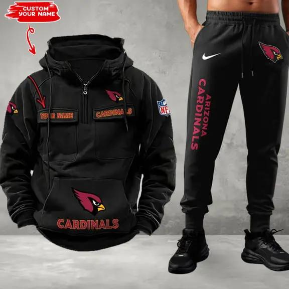 Arizona Cardinals Combo Multi-Pockets Hoodie And Pants EM07