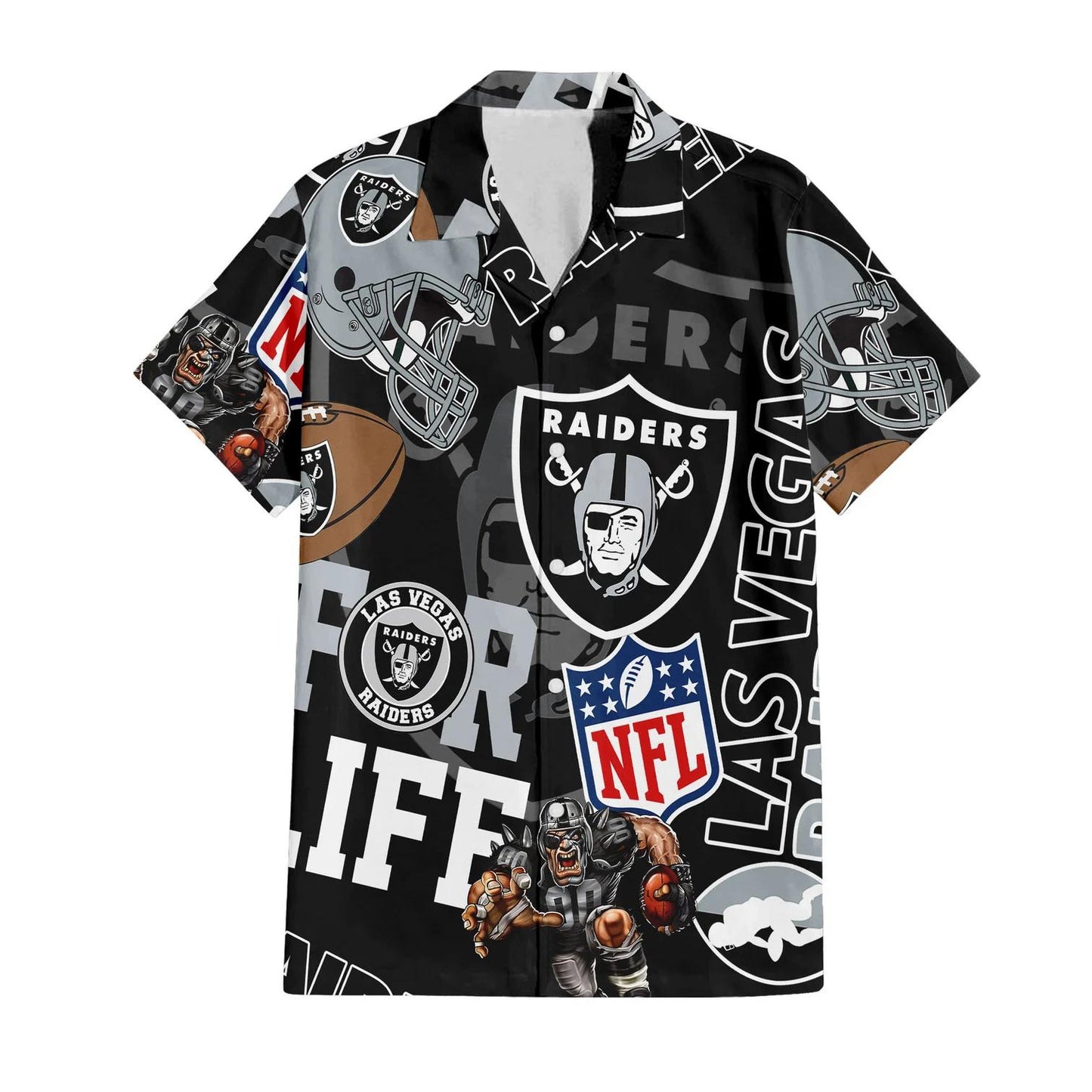 Las Vegas Raiders Custom Limited Edition For Life Hawaiian Shirt and Shorts AZHAHWSS000268