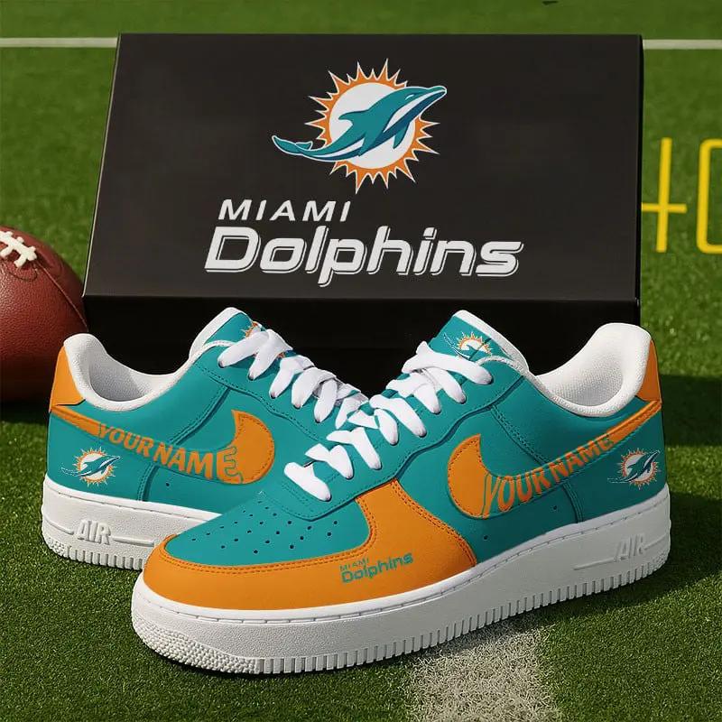 Miami Dolphins New Personalized AF1-1 Sneakers 2025 AZBTAF1N000020