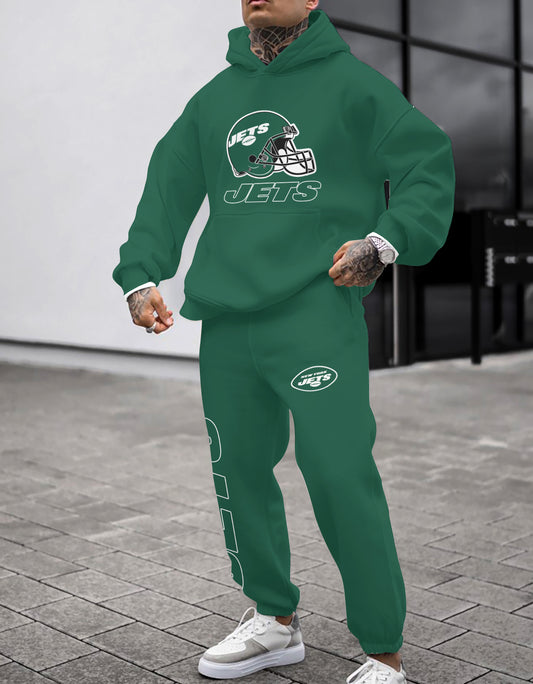 New York Jets Combo Pullover Hoodie And Sweatpants AZBTPHSP000313