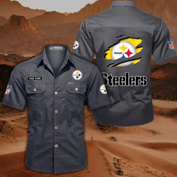 Pittsburgh Steelers Men’s Short Sleeve Cargo Shirts New 2025 AZBT2DCGS000032