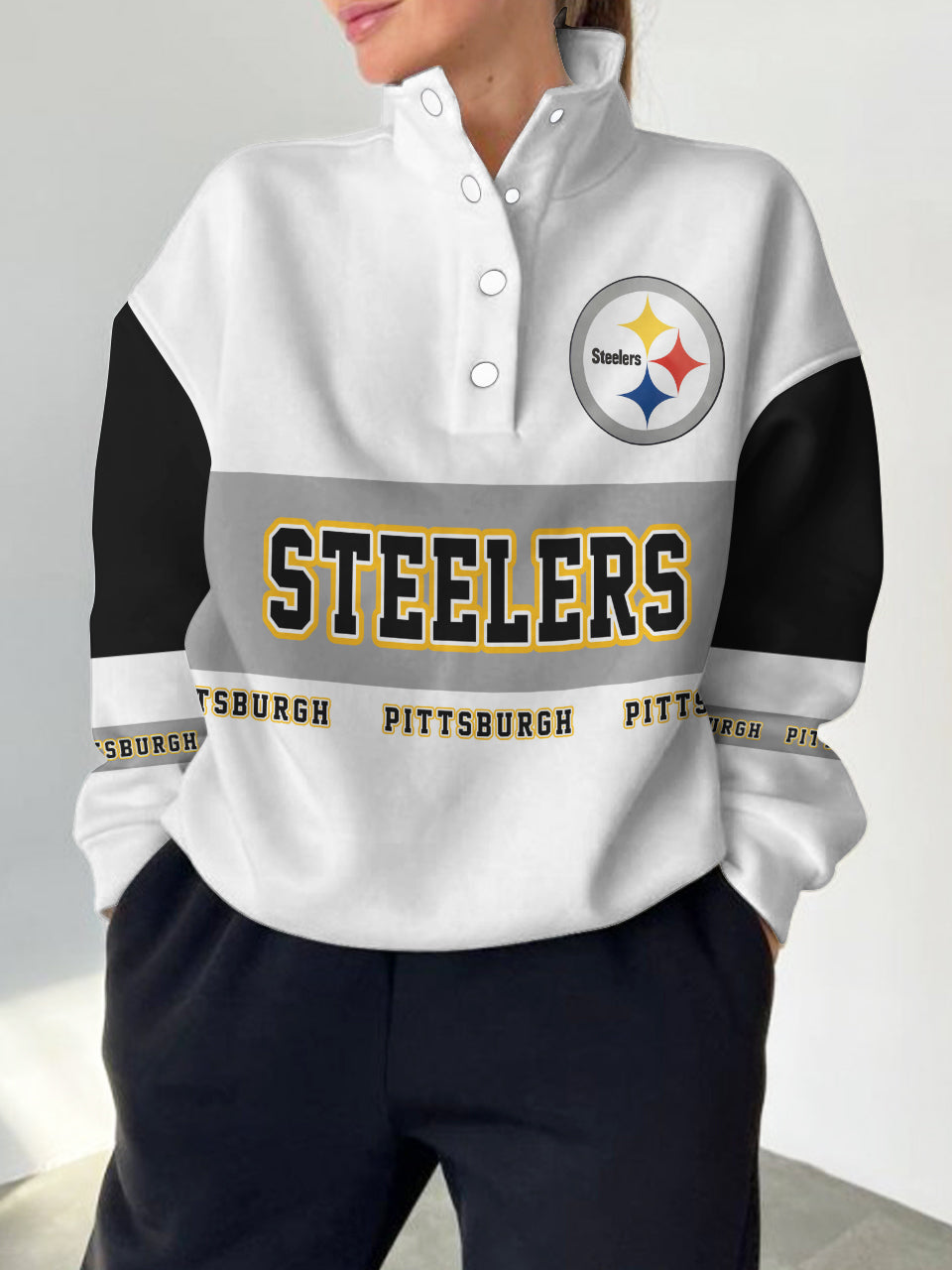Pittsburgh Steelers Casual Colorful Stand Collar Sweatshirt AZBTSCSW000388