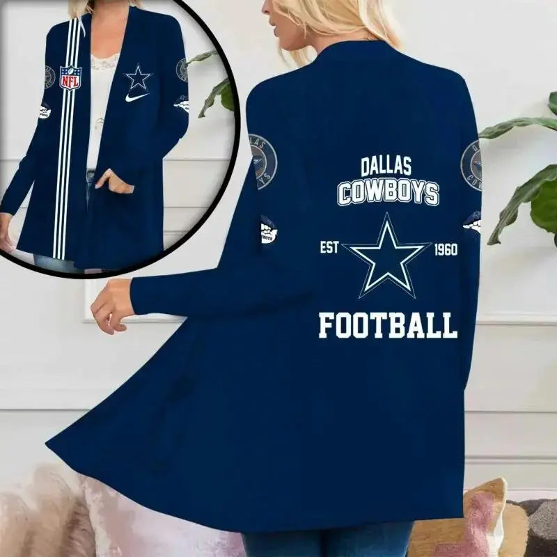 Dallas Cowboys Women Patch Pocket Cardigan BT048