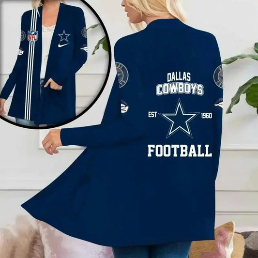 Dallas Cowboys Women Patch Pocket Cardigan BT048