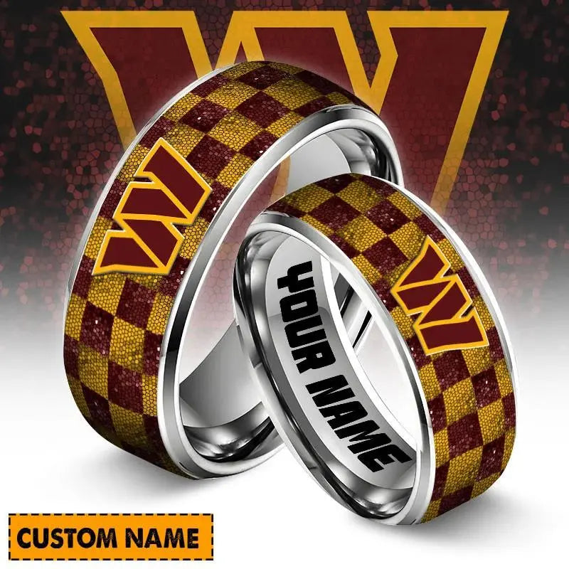 Washington Commanders Special Stainless Ring Custom Name AZBTSR000026