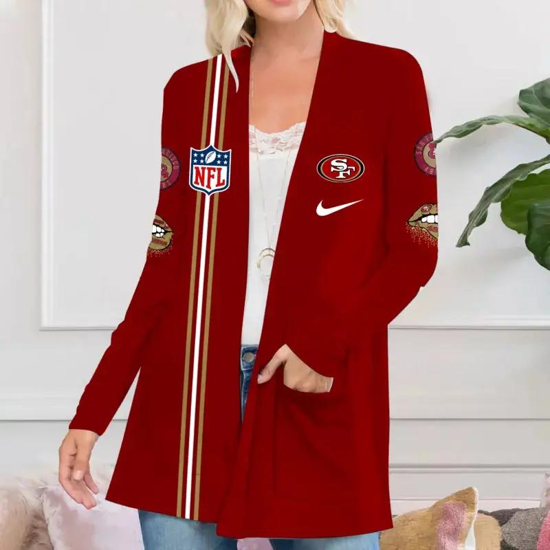 San Francisco 49ers Women Patch Pocket Cardigan BT168