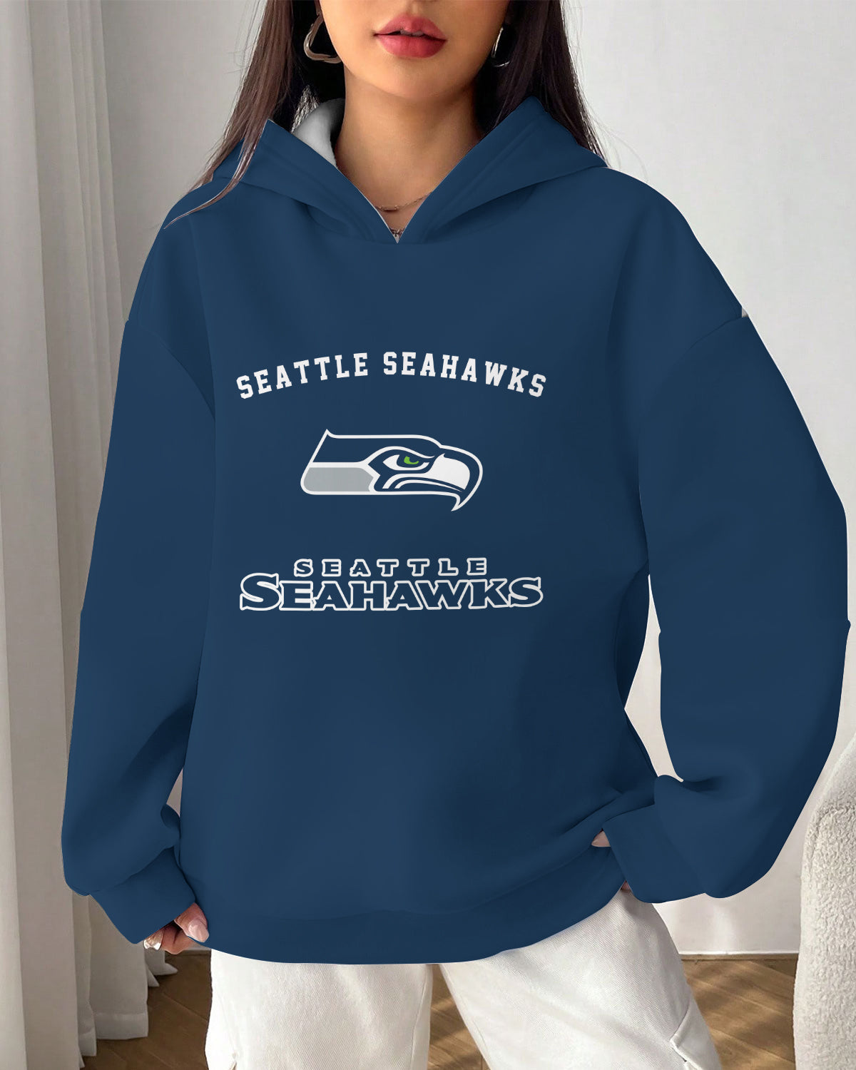 Seattle Seahawks Printed Hooded Pocket Pullover Hoodie AZBTPH000064